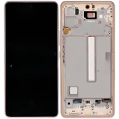Samsung Galaxy A53 -5G Uyumlu Lcd Ekran Dokunmatik SERVİS Orijinali ÇITALI  GOLD - 1
