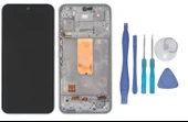 Samsung Galaxy A54 5G SM-A546 Uyumlu Lcd Ekran Dokunmatik SERVİS Orijinali BEYAZ ÇITALI + TAMİR SETİ - 1