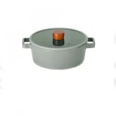 Neoflam Fika Cam Kapaklı 22x9 cm Alüminyum Döküm Basık Tencere - 1