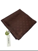 JAKARLI İPEK EŞARP 2000 (J) - MONOGRAM DESENLİ - 732  ACI KAHVE - 3