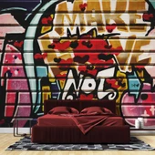 Grafitti Kalp Not Temalı Duvar Kağıdı thumbnail 2