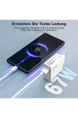 Redmi 13c 67 Wolt Turbo Hızlı Şarj Aleti Cihazı Kablo Adaptör 2'Li Set Type-C To Usb - 2