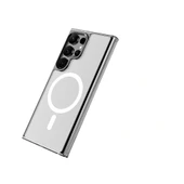 Galaxy S25 Ultra Kılıf Kablosuz Magsafe Şarj Özellikli Şeffaf Sert PC Redclick Embos Kapak thumbnail 6