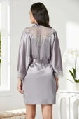 Pierre Cardin Saten Dantelli Gecelik Sabahlık Takım 4280 Royal - 4