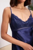 Pierre Cardin Laci Saten Dantelli Kadın Gecelik Sabahlık Takımı 4510 - 5