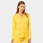 Puanlı Uzun Kol Pijama Takımı 3363/Sarı - 1