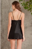 Pierre Cardin 7025 Kadın Siyah 4'lü Saten Gelin Çeyiz Seti - 7