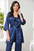 Pierre Cardin Laci Saten 3'lü Pijama Takım 2075 - 2