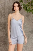 Pierre Cardin Saten Gecelik Sabahlık Pijama Şort Takım 6'lı Çeyiz Seti 6000 mist - 6