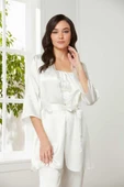 Pierre Cardin Kadife Saten 3'lü Pijama Takım 2075 - 2