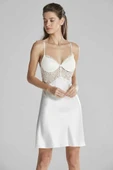 Pierre Cardin 6'lı Ekru Kaplı Midi Gecelik Sabahlık Set 6625 - 2