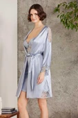 Pierre Cardin Saten Gecelik Sabahlık Pijama Şort Takım 6'lı Çeyiz Seti 6000 mist - 2