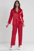Pierre Cardin Saten Kadın Pijama Takımı 1200 Kırmızı - 1