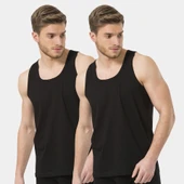 Türen Erkek Bantlı Atlet (2'li Paket) 110/Siyah thumbnail 2