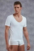 Doreanse Erkek Modal Derin V Yaka Kısa Kol T Shirt 2820 - 1