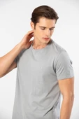 Cacharel Erkek Bisiklet Yaka T-Shirt (Slim Fit) 2169/Gri - 6