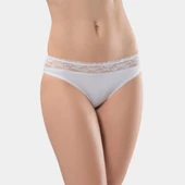 Türen Kadın Beli Dantelli Likralı 2'li Pamuklu Bikini Külot 262/Beyaz - 2
