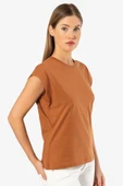 Türen Kadın Vatka Görünümlü T-shirt 3401/Tarçın - 5