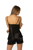 Pierre Cardin 425 Saten Şort Takım Siyah - 3