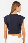 Türen Kadın Vatka Görünümlü Crop T-shirt 3402/Lacivert - 3