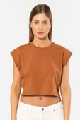 Türen Kadın Vatka Görünümlü Crop T-shirt 3402/Tarçın - 1