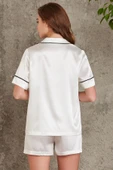 Pierre Cardin Saten Biyeli Şort Pijama Takımı Ekru 1205 - 5