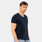 Cacharel Erkek V Yaka Likralı T-shirt 1332/Lacivert - 2