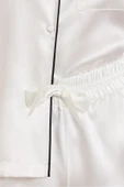 Pierre Cardin Saten Biyeli Şort Pijama Takımı Ekru 1205 - 3