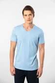 Cacharel Erkek V Yaka T-shirt 2170/Açık Mavi - 1
