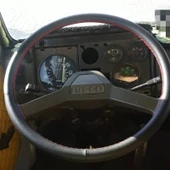 DİKİŞLİ DİREKSİYON KILIFI SİYAH DAMARLI DERİ KIRMIZI DİKİŞLİ İVECO KÜÇÜK KAMYON İÇİN thumbnail 1