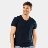 Cacharel Erkek V Yaka Likralı T-shirt 1332/Lacivert - 3