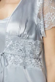 Pierre Cardin Mist Saten Dantelli 3'lü Kadın Sabahlık-Şort Takım 2480 - 3