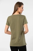 Wtshirt London  Kısa kollu Bisiklet Yaka Kadın T-shirt Haki - 3