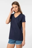 Wtshirt Venice Kısa kollu V Yaka Kadın T-Shirt Laci - 1