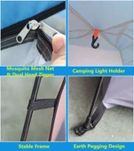 10 Kişilik Tam Otomatik Kamp Çadırı Kolay Kurulum Sineklikli 300X300X170cm - 2