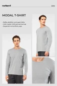 Cacharel Erkek Modal Pamuk Bisiklet Yaka T-shirt 2242/Gri - 6