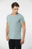 Cacharel Erkek V Yaka Likralı T-shirt 1332/YEŞİL1 - 2