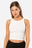 Türen Kadın Fitilli Crop T-shirt 3404/Beyaz - 4