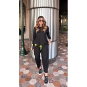 Lucky Life Kadın Iki Iplik Viskon Pamuk Kumaş Arma Detaylı Ikili Takım - 3