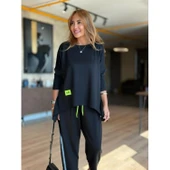 Lucky Life Kadın Iki Iplik Viskon Pamuk Kumaş Arma Detaylı Ikili Takım - 6