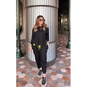 Lucky Life Kadın Iki Iplik Viskon Pamuk Kumaş Arma Detaylı Ikili Takım - 4