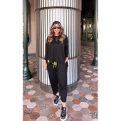 Lucky Life Kadın Iki Iplik Viskon Pamuk Kumaş Arma Detaylı Ikili Takım - 2