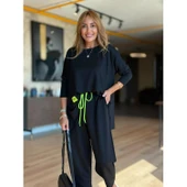 Lucky Life Kadın Iki Iplik Viskon Pamuk Kumaş Arma Detaylı Ikili Takım - 5