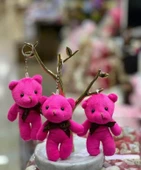 Ayıcık Anahtarlık Araba Anahtarlığı Hediyelik Çanta Süsü PEMPE 1 ADET - 1