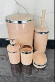BANYO SETİ 5 Lİ MERMER DESEN BEJ - 2