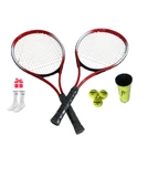 2li Kort Tenis Yetişkin Raketi Seti Başlangıç Seviye Tenis Raketi Seti+Pro Top - 1