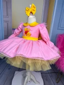 winnie the pooh çocuk elbisesi, winnie the pooh kostümü, pooh ayı tül elbise, pembe doğum günü elbisesi thumbnail 5