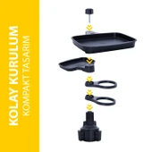 360° Derece Bardak Tutucu ve Döner Tabla 4'ü 1 Arada Çok Amaçlı Bardaklık - 5