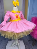 winnie the pooh çocuk elbisesi, winnie the pooh kostümü, pooh ayı tül elbise, pembe doğum günü elbisesi thumbnail 7