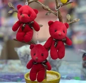 Ayıcık Anahtarlık Otomobil Anahtarlık Hediyelik Çanta Süsü KIRMIZI 1 ADET thumbnail 2